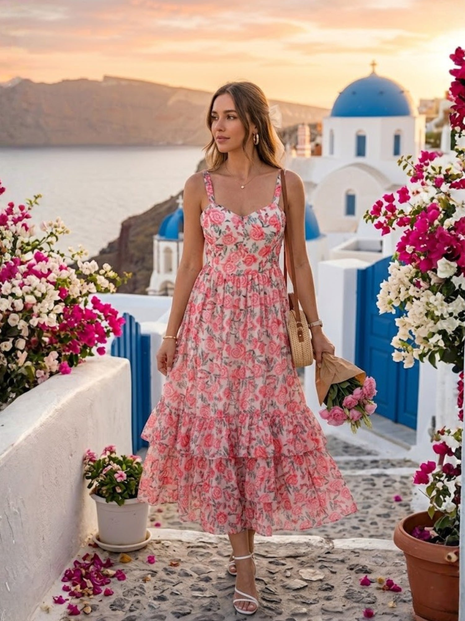 long corset summer dress Summer Milkmaid Corset Dress Women Puff Sleeve Low Cut Square Neck Floral Side Split Long Dresses Backless Ruffle Pleated Bohemian Maxi Sundress A Line Casual Beach Dress S at Amazon Women's Clothing