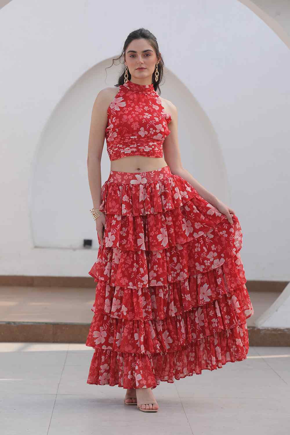 Shop Bria Ruby Chiffon Co-ord Set