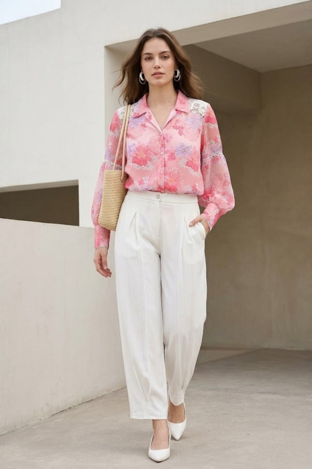 Celeste Lace Co-ord Set-Pink