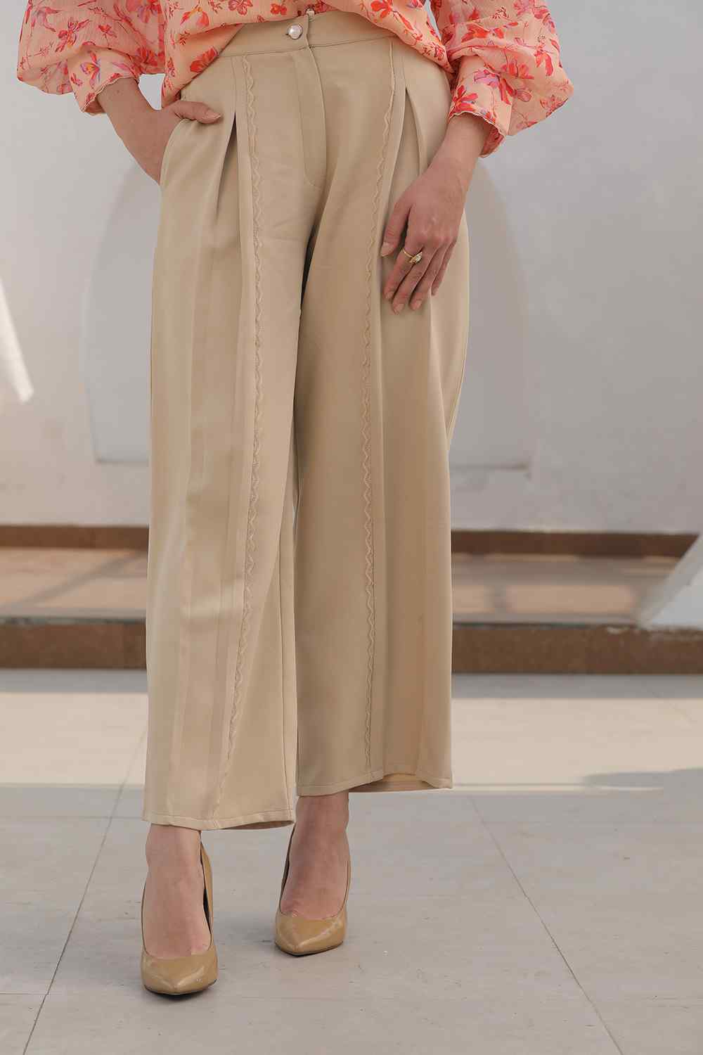 Celeste Lace Co-ord Set-Beige