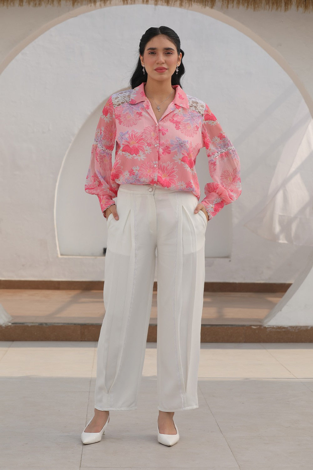 Celeste Lace Co-ord Set-Pink