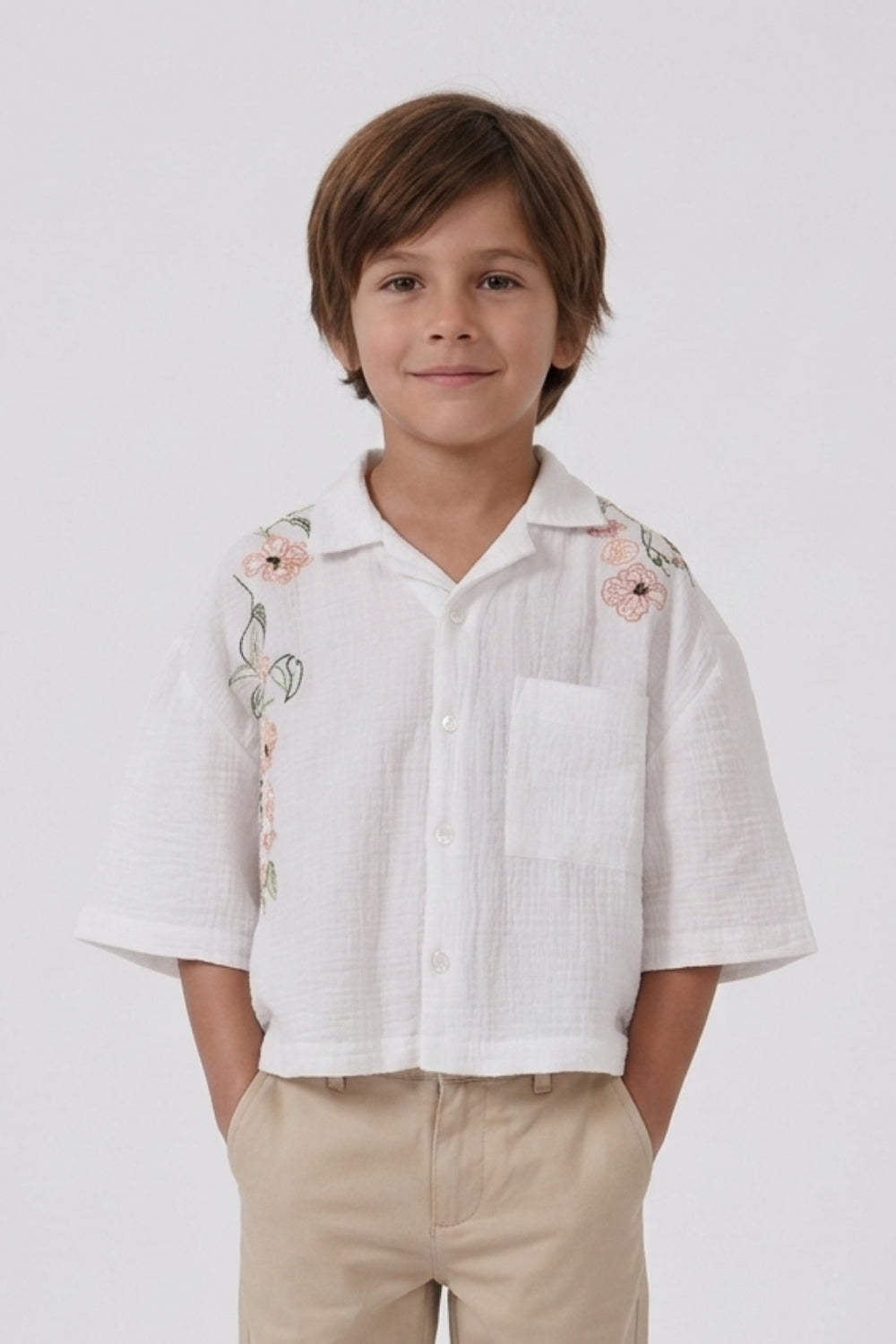 Charles Embroidered Boys Shirt