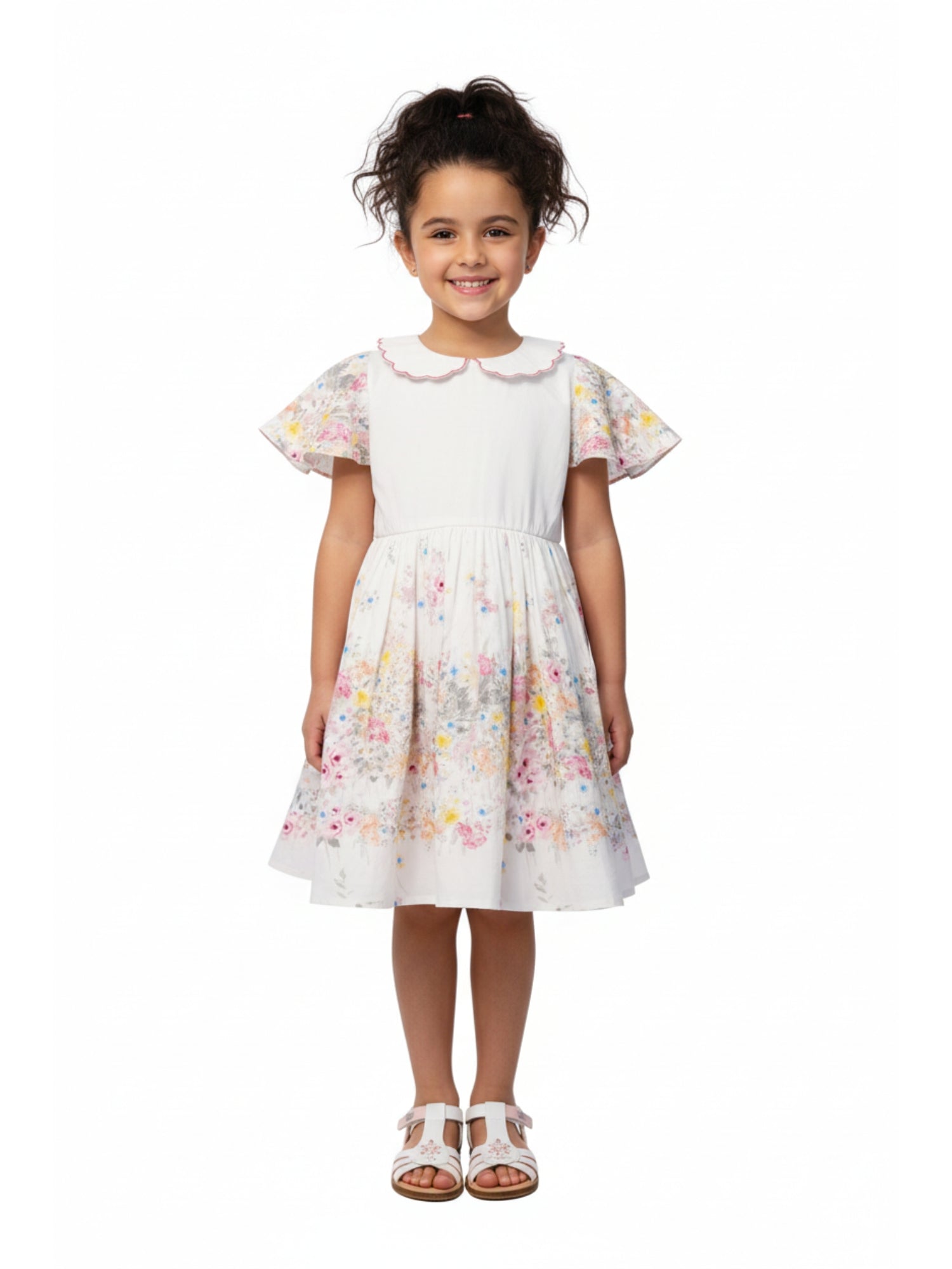 Short Flutter Sleeves Dress