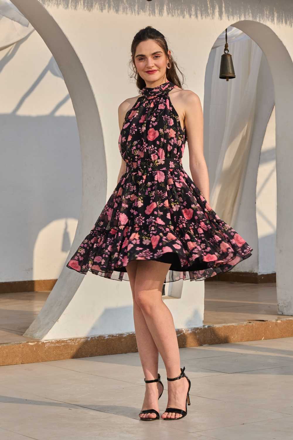 Iris halter dress-Black