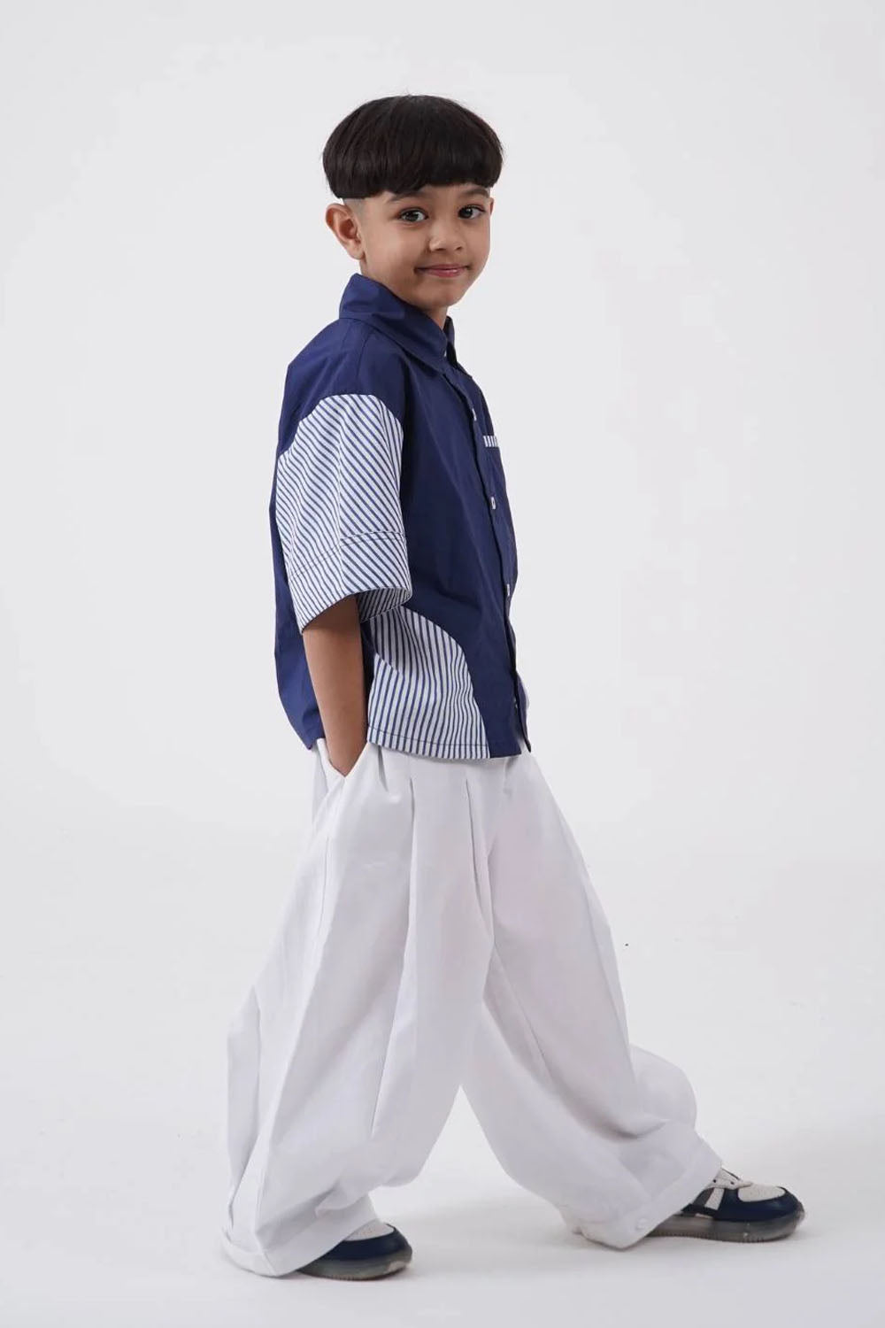white relaxed kids pants