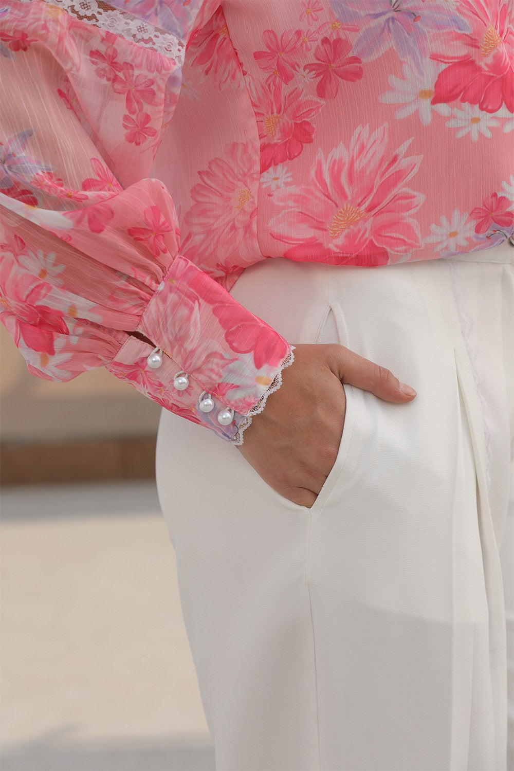 Celeste Lace Co-ord Set-Pink