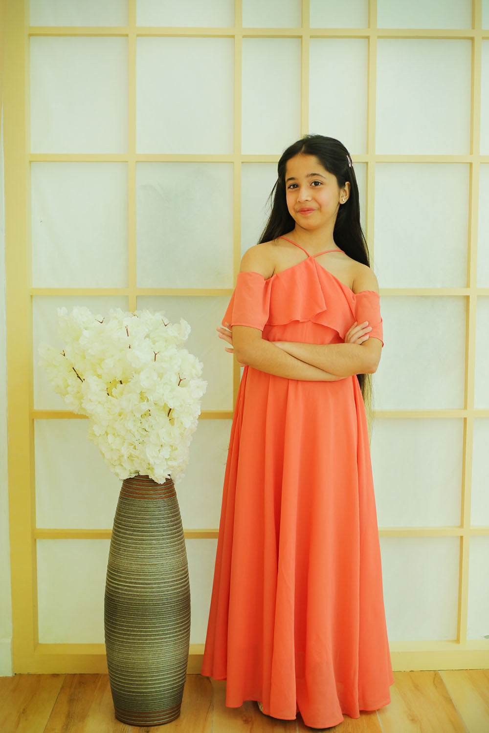 off the shoulder coral maxi dress Buy Lilah Georgette Halter Maxi Dress Girls