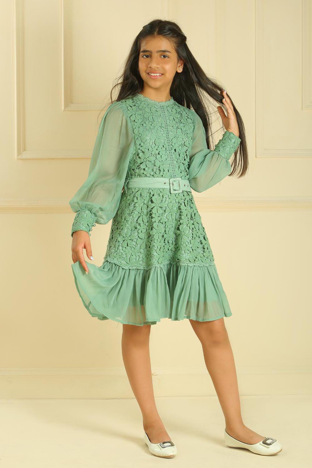 Buy Lush Green Embroidered Dress Girls 9-14 | Luxe & Hardy Buy Lush Green Embroidered Dress Girls 9-14 | Luxe & Hardy