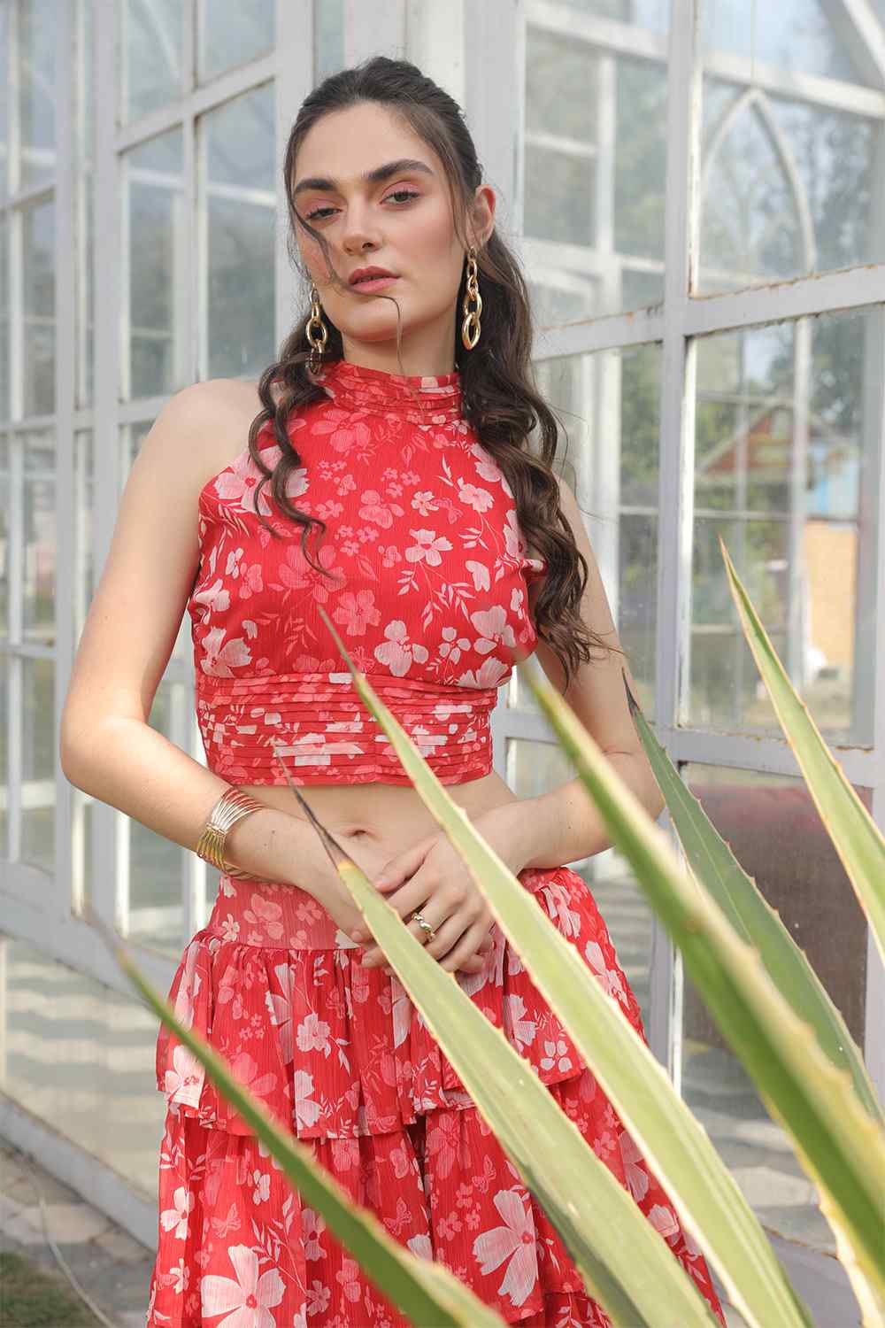 Shop Bria Ruby Chiffon Co-ord Set | Luxe & Hardy Party Wear Shop Bria Ruby Chiffon Co-ord Set | Luxe & Hardy Party Wear
