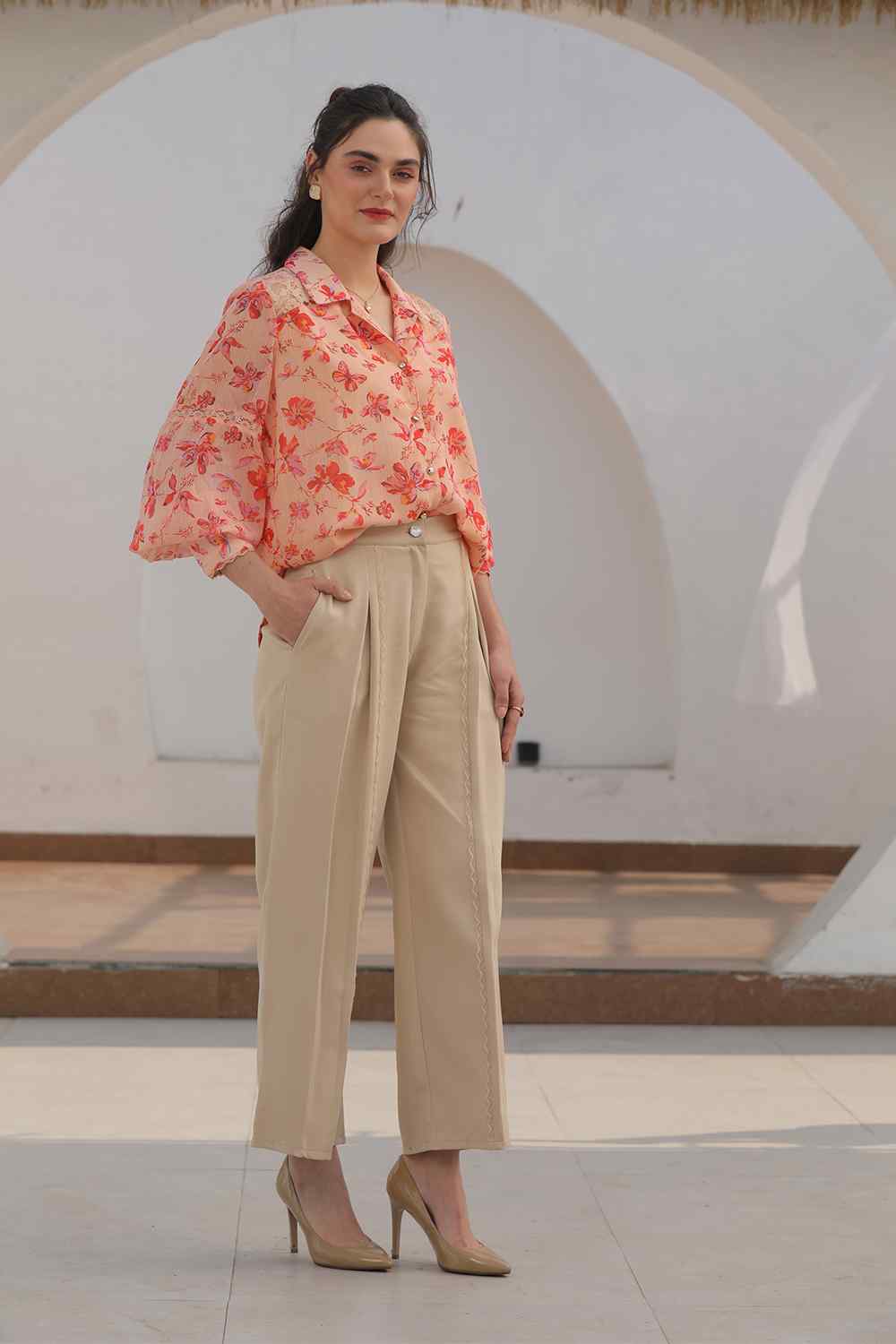 Celeste Lace Co-ord Set-Beige