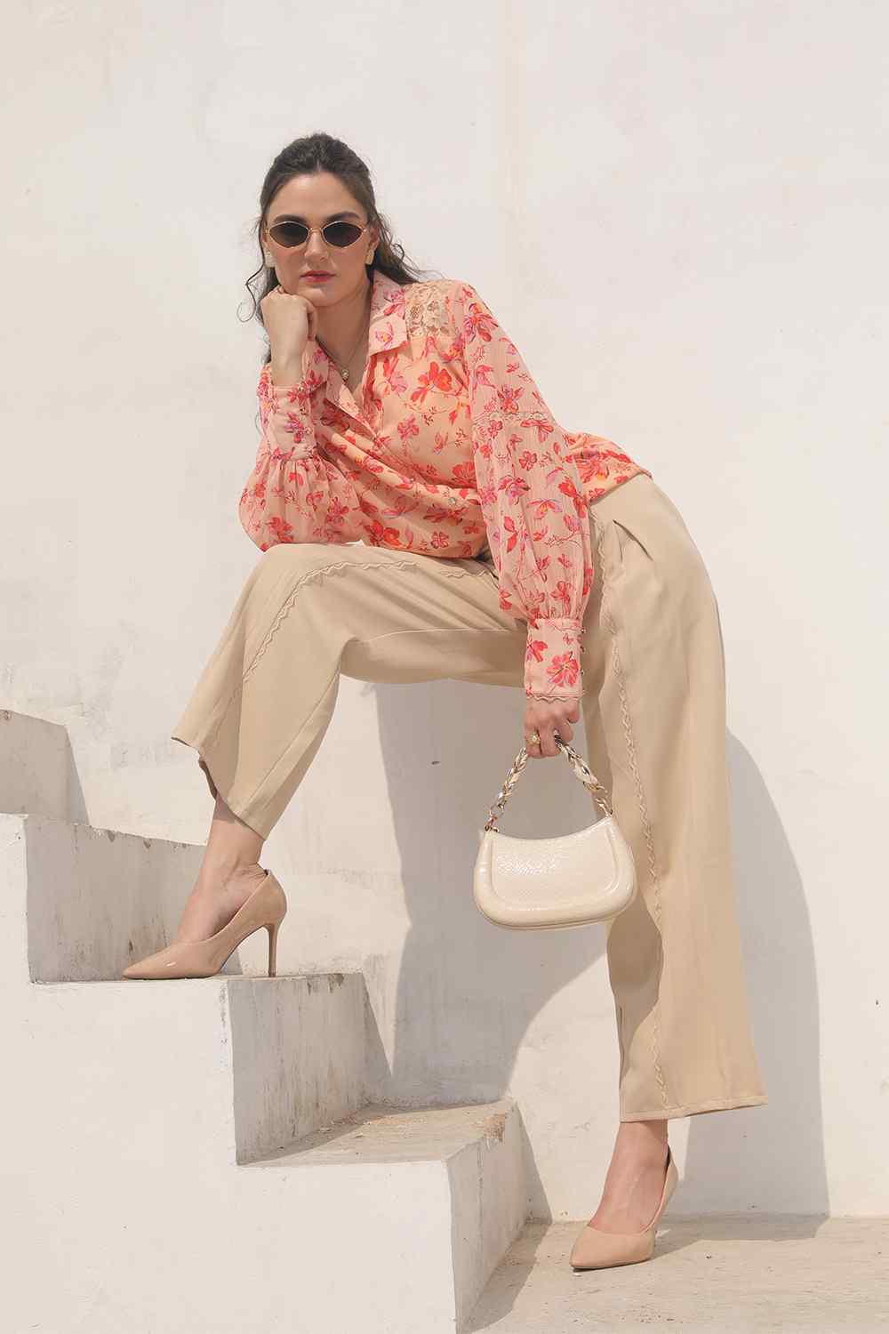 Celeste Lace Co-ord Set-Beige