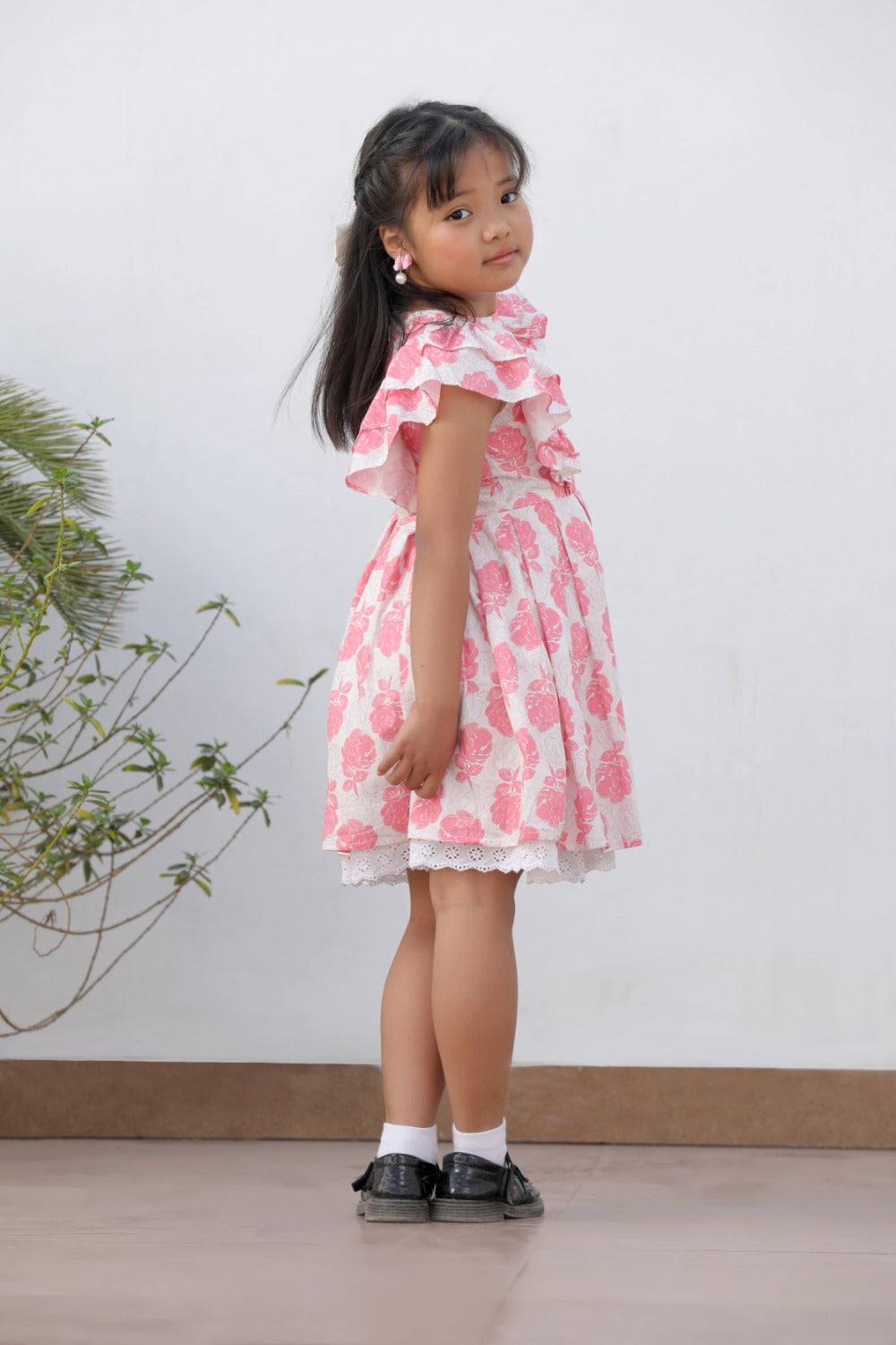 Elsa Pleated Ruffle Dress