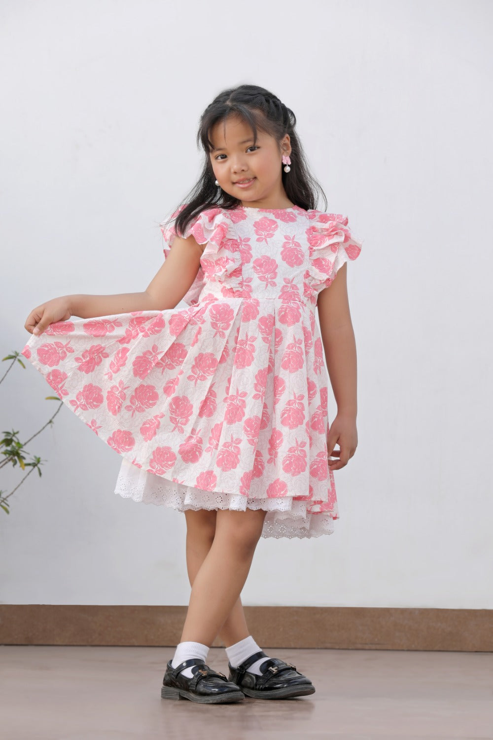 Elsa Pleated Ruffle Dress