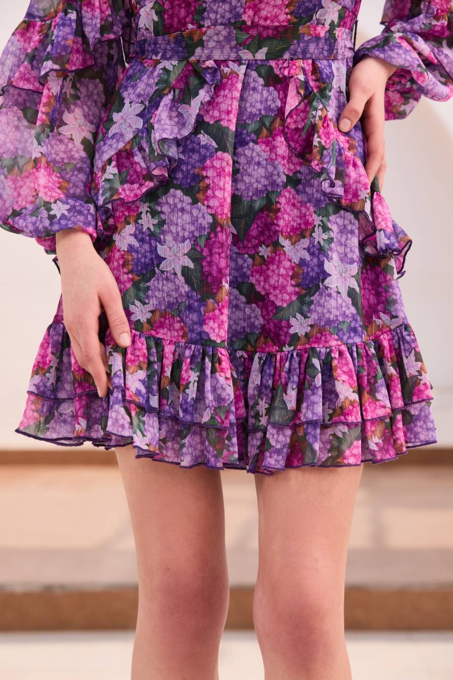 Shop Gigi Chiffon Mini Flared Dress | Luxe & Hardy Party Wear