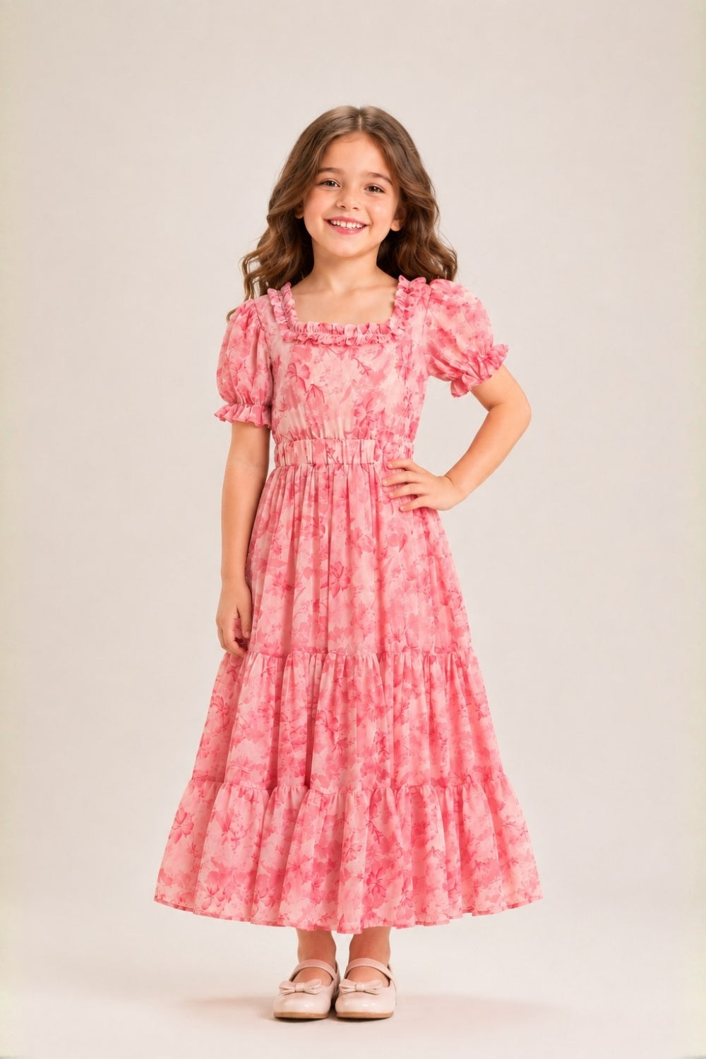 Charm - Long Flared Tiered Dress
