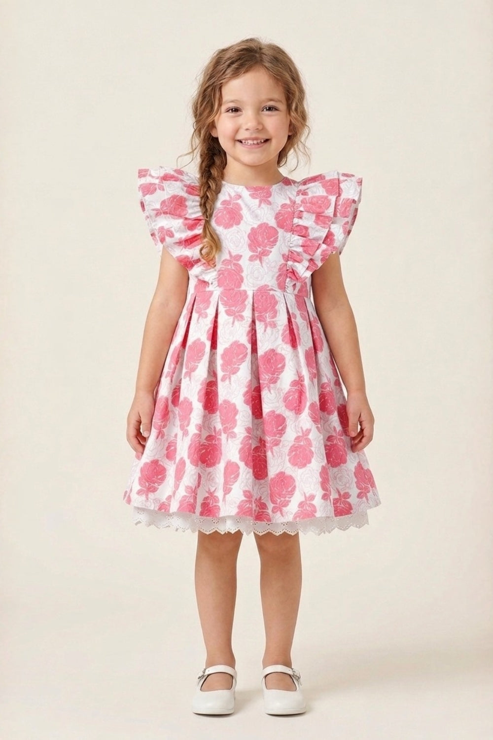Elsa Pleated Ruffle Dress