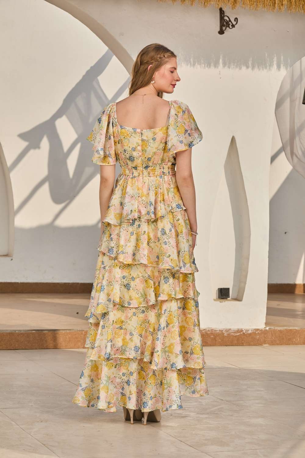Buy Luxe & Hardy Nora Flared Chiffon Maxi Roses Ruffle Gown Buy Luxe & Hardy Nora Flared Chiffon Maxi Roses Ruffle Gown
