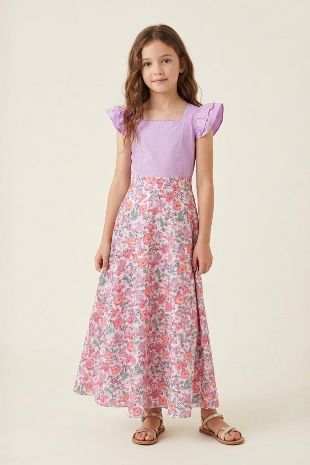 Sasha Ruffle top & Flared Skirt