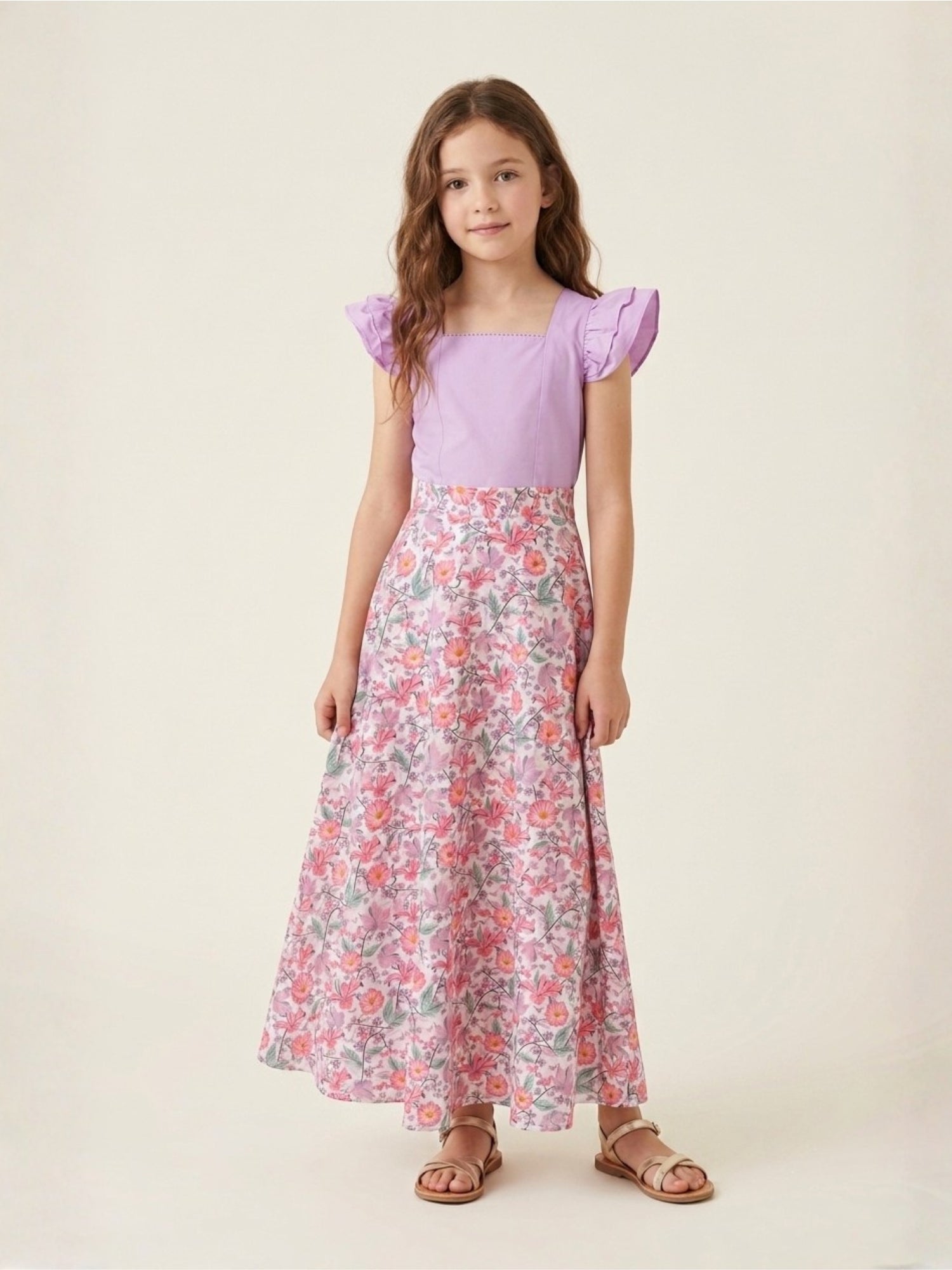 Sasha Ruffle top & Flared Skirt