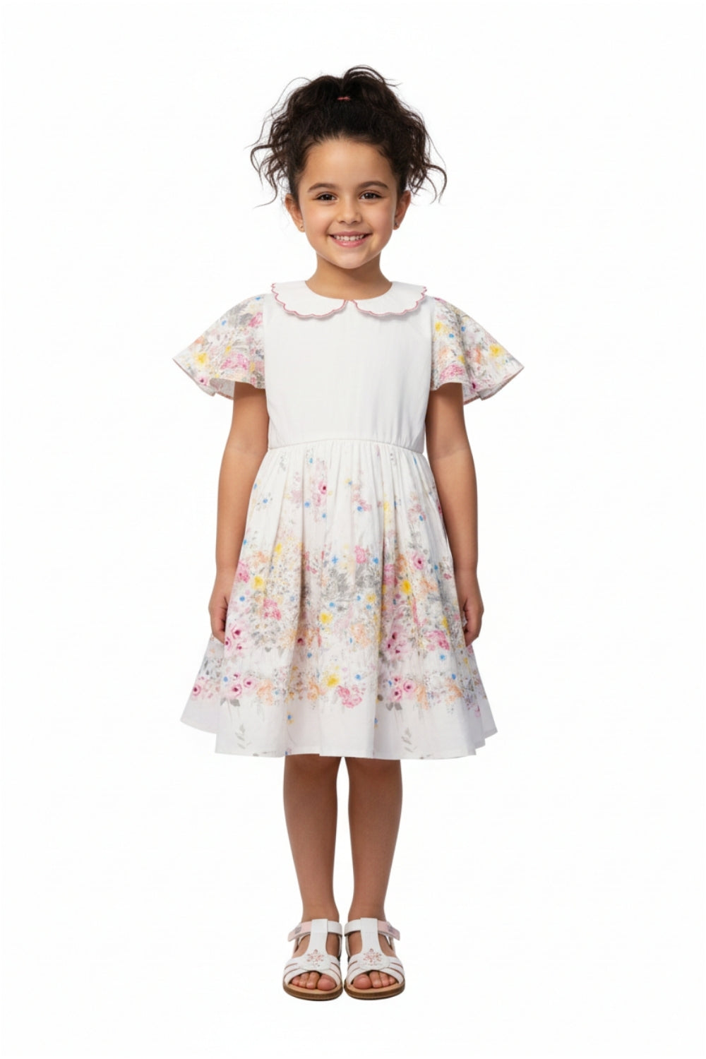 Short Flutter Sleeves Dress