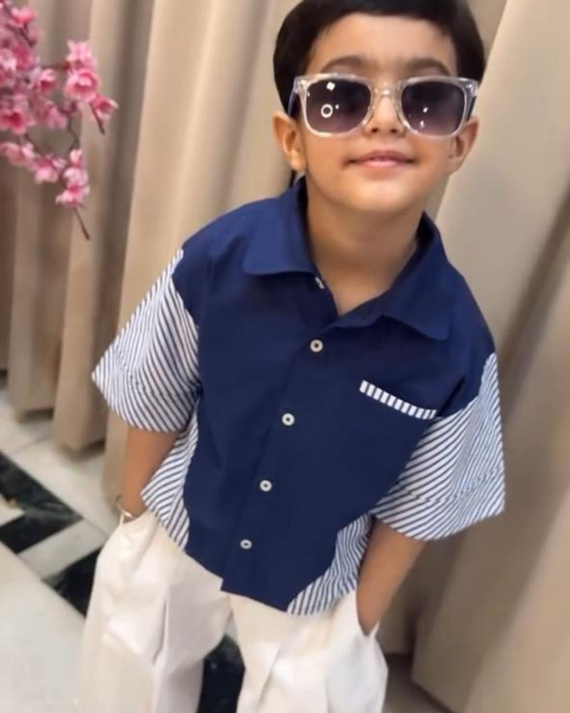 Theo-Blue Striped Shirt