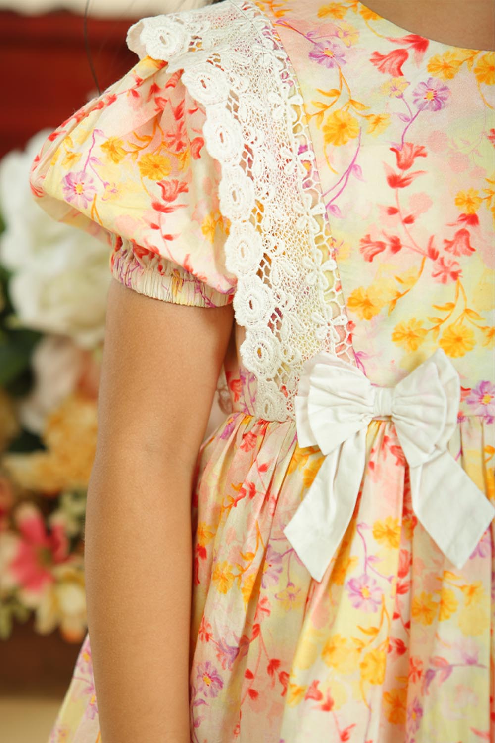 Lace  Petal Puff Dress