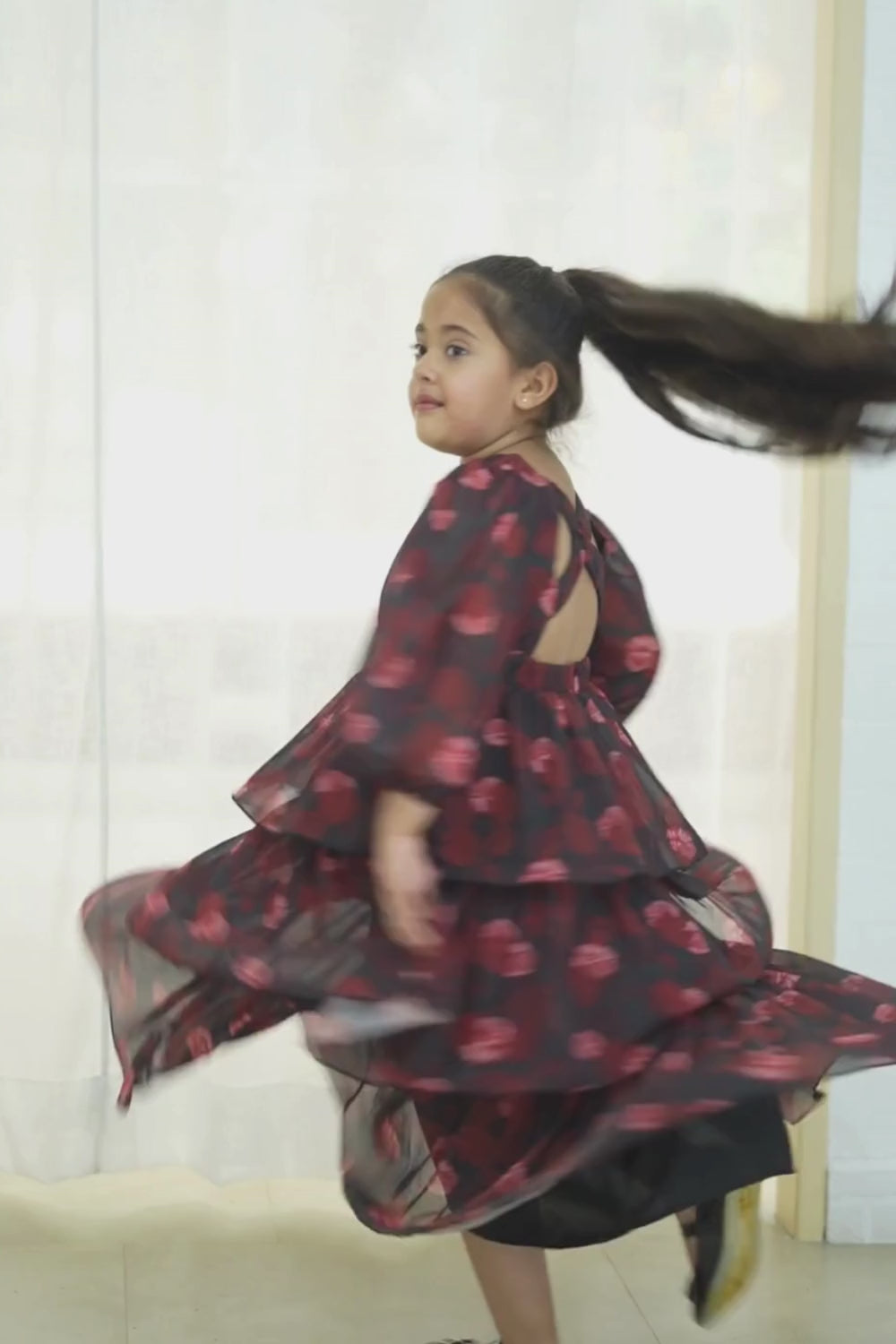 Scarlet Bloom Dress: Luxury Kidswear Online