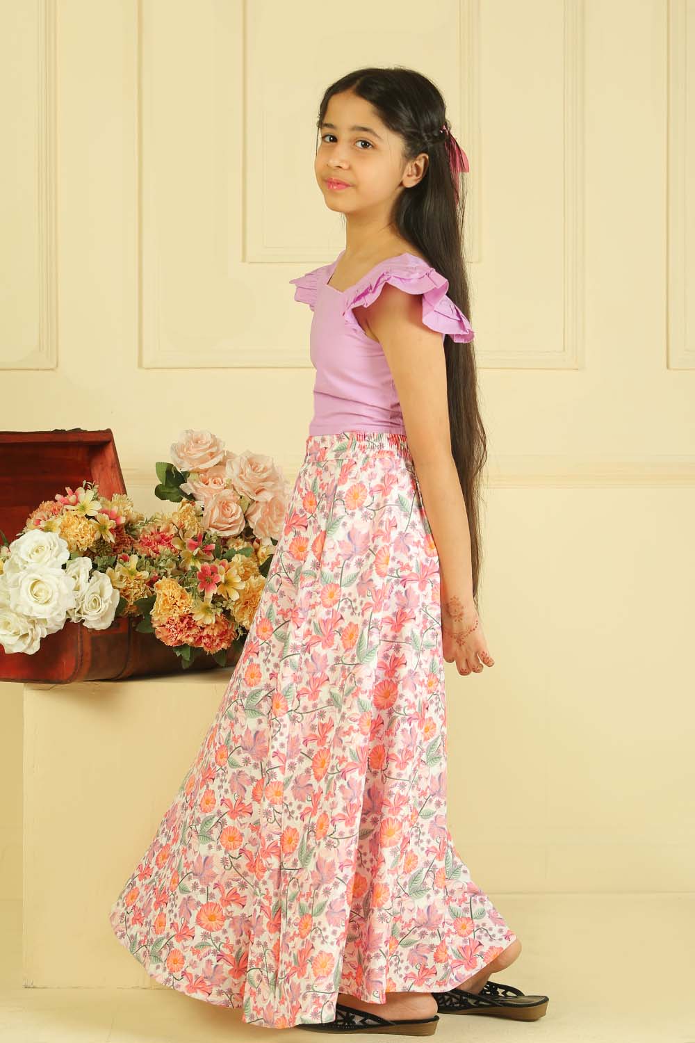 Sasha Ruffle top & Flared Skirt