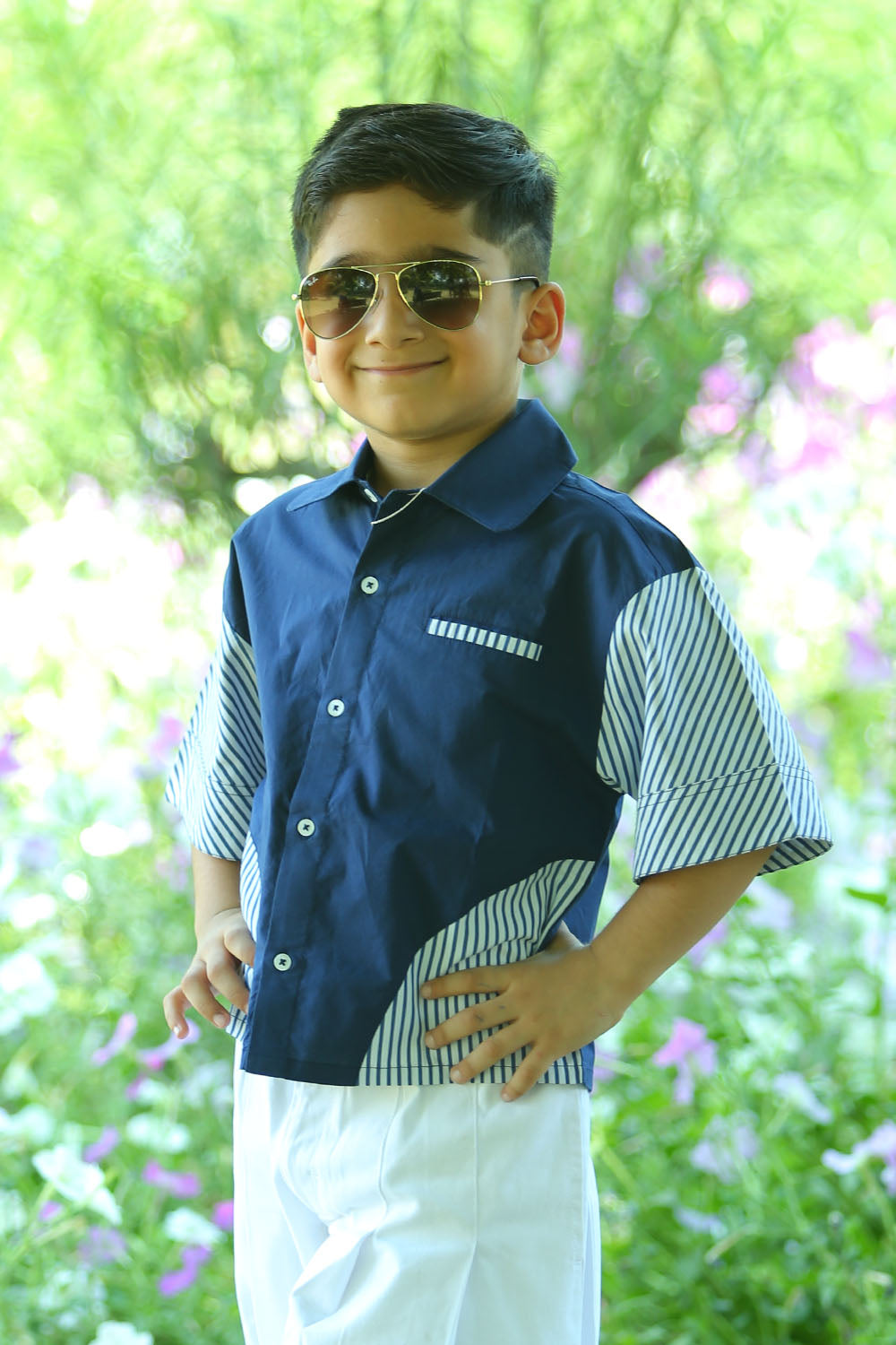 blue strip kids shirt design